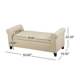 YYWAN Multipurpose Beige Bench Large Seating Area Convenient Storage 50" x 19.5" x 20.5" Home Essentials Decor