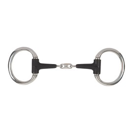 Shires Equikind Plus Eggbutt Peanut Link Bit 5 inch Silver Black