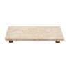 Mud Pie Large Travertine Footed Tray; 4" x 11"
