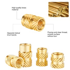 Threaded Insert and Soldering Iron Melting Aid Set, with 300 Insertion Nuts Knurled Nut and 8 Pieces Soldering Tips, Soldering Iron Tips for Thread Inserts M2 (M2.5) / M3 / M4 / M5 / M6 / M8
