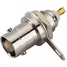 Jin Ruh BNC Female Connector Jack Basket In Bulkhead RF Connector Panel Mount w/ Nut & S