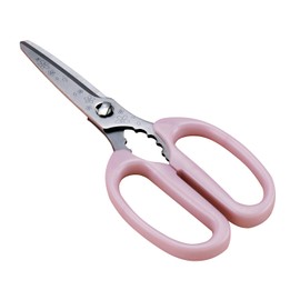 Kai KAI 387810 Kitchen Scissors, Pink, Approx. Width 6.3 x Depth 2.8 x Height 0.4 inches (16 x 7 x 1 cm), Sekimono Rokuzakura, Made in Japan, Dishwasher Safe