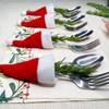 allydrew Mini Santa Hat Silverware Holders, Wine Bottle Hats, Table
