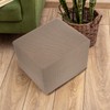 sourcing map Stretch Ottoman Cover Twill Square Ottoman Slipcover with