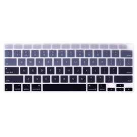 HRH Ultra Thin Silicone Keyboard Cover Skin for MacBook Air 13 Inch 2020 with Touch ID (MODLE A2179 and A2337 M1 Chip, US Layout) Keyboard Accessories Protector-Ombre Gray