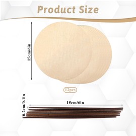12 PCS Wood Rounds for Crafts, 6 Inch Unfinished Wood Circles for Crafts and Wooden Discs, Round Wooden Discs Circle Wood Sign Blank Wood Circles for DIY Coasters Art Projects, 1/10 Inch Thick