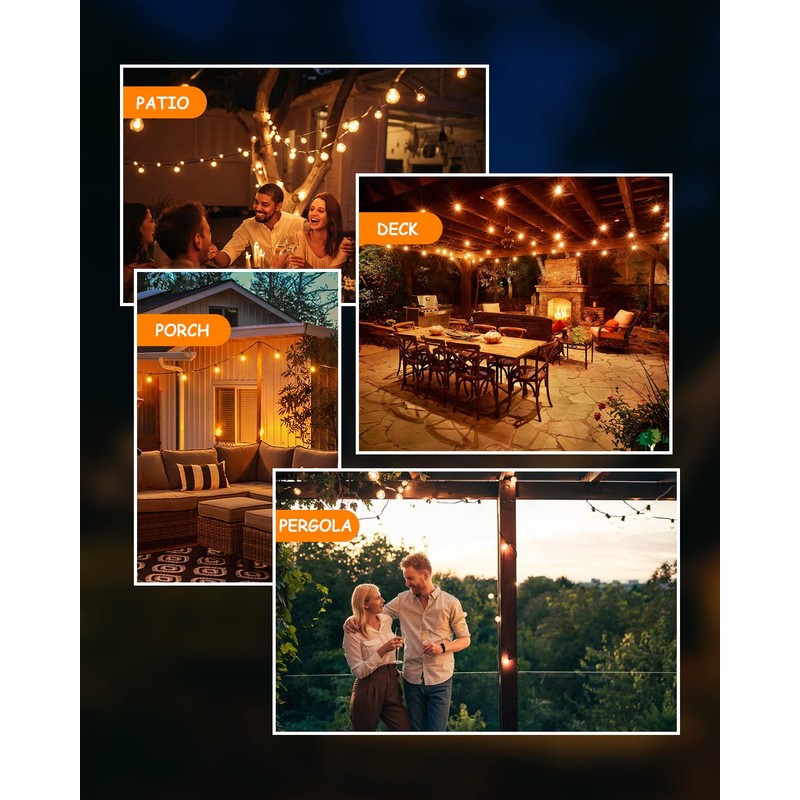 Svater Outdoor String Lights Waterproof 100 FT, LED Patio Lights
