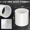 Boltigen 10Pcs White 1-1/4 inch PVC Coupling, Socket x Socket,