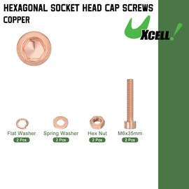 uxcell Hex Socket Bolts Kits (M6), Red Copper Cup-Shaped Head Cap Hexagon Socket Head Cap Screws