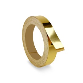 UNMAR Mirror Gold Edge Banding 3/4 inch x 25 ft - Peel and Stick Strong Adhesive, Easy Application - Flexible and Durable Aluminium Look Edge Banding Tape for Furniture Restoration