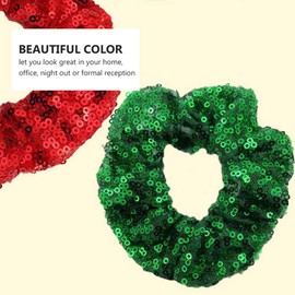 Kichvoe 2pcs Sequin Hair Ties for Christmas Stylish Ponytail Holders for Girls Chic Elastic Hair for Daily Wear Holiday Accessories