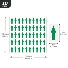 YIKIADA 500 Stück Grün Pfeil Aufkleber 20 × 40 MM Vinyl Wasserdicht Selbstklebende Etiketten Abnehmbar Richtungspfeil für Gasrichtung Fehler Inspektion