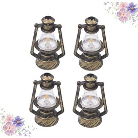 Uonlytech 12 Piezas Mini Plantas Decoración Linterna Lámpara De Aceite En Miniatura De Camping Queroseno Vintage Artesanía De Resina Adorno