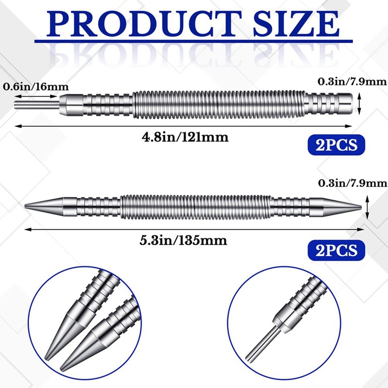 8X Nail Set And Hinge Pin Tool Dual Nail Punch