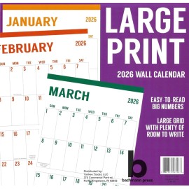 2026 LARGE PRINT  12"x 24" Wall Calendar  FREE SHIP