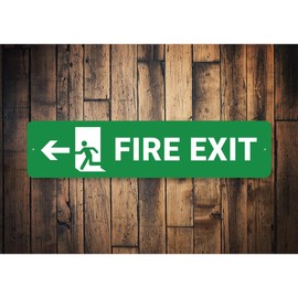 Fire Exit Sign - 6 x 24