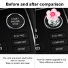 lasuroa Car One-Touch Start Button, Pink Flower Car Starter Cover