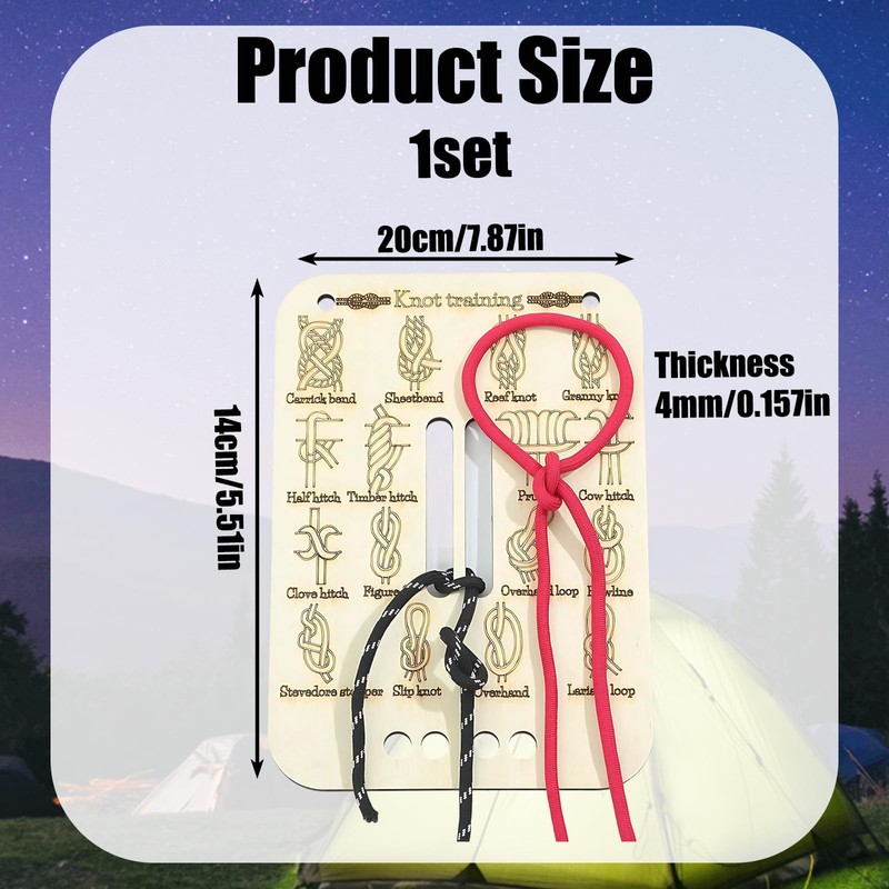 Rope for Knot Tying Practice, Knot Training Board Kit with