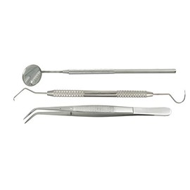 Basic Dental Exam Set, Mirror w/Handle, Explorer 5, College Pliers, Premium Dental