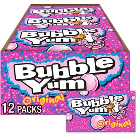 BUBBLE YUM Original Flavor Chewy, Bubble Gum Packs, 2.82 oz (12 Count)