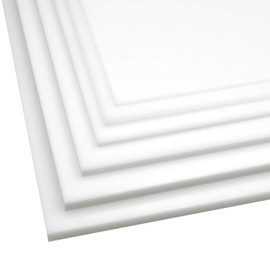 Bocolon High Density Polyethylene Sheets HDPE Plastic Sheet Board for DIY, Heavy Duty Industry, 1/4" Thick,Size 6" x 12", White Color