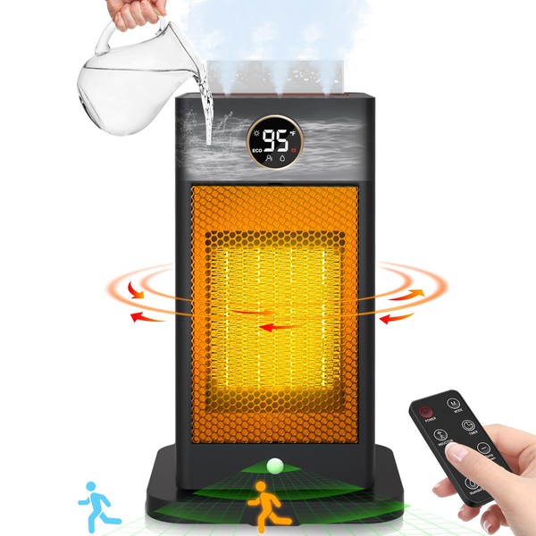 Space Heater with Humidifier, 3-in-1 Space Heaters for Indoor Use