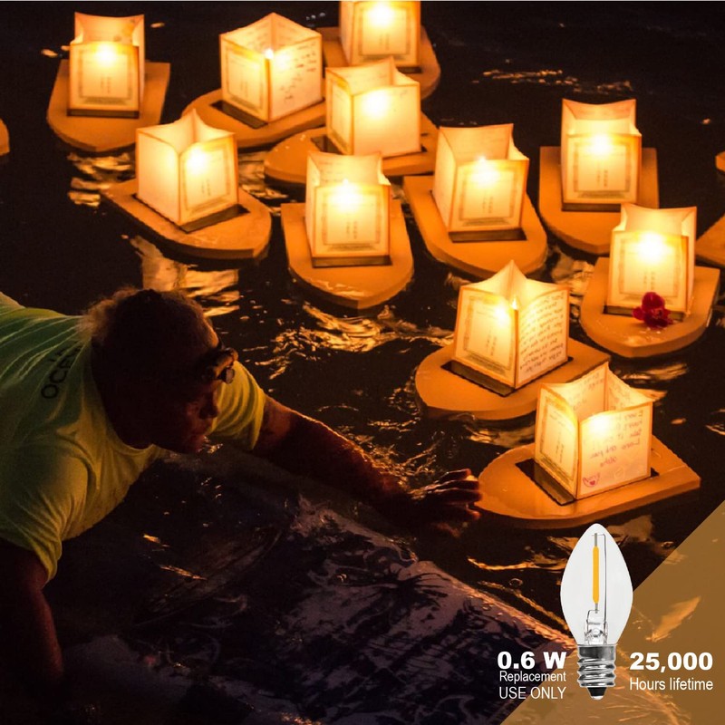 YIMILITE C7 0.6W 2700K Featuring Standard E12 LED Bulb Candelabra