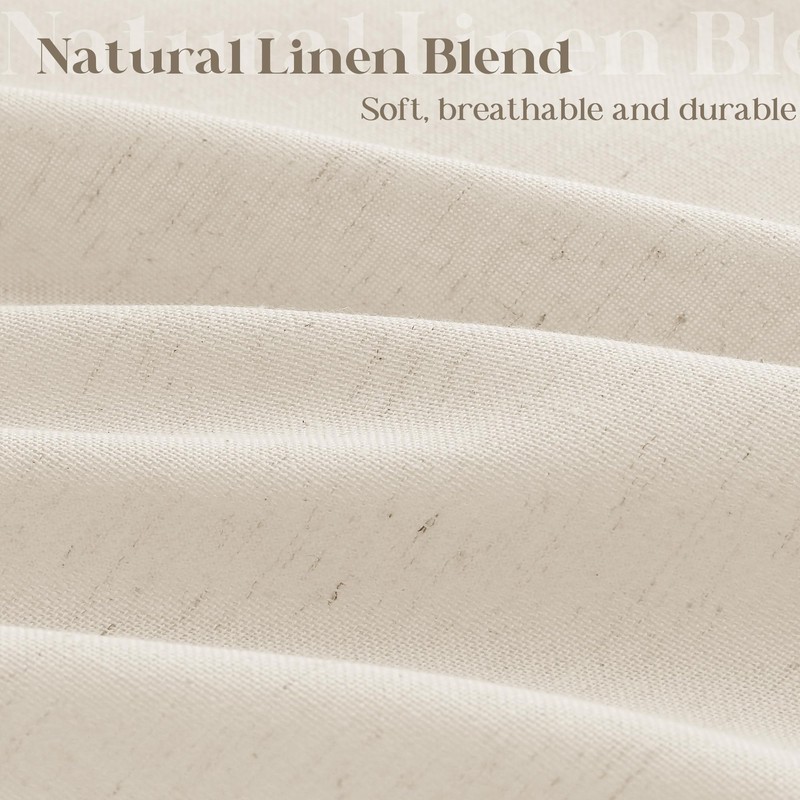 DUKIYO Extra Long Linen Shower Curtain 96 Length Textured Cloth