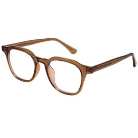 Dollger Square Blue Light Glasses for Men Women Retro Fashion Glasses UV400 Protection, brown