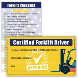 50-Pack Forklift Operator Safety Training Cards, Safety Card for Forklift Operator Dirver, OSHA Compliant - Premium-Quality Durable Cards