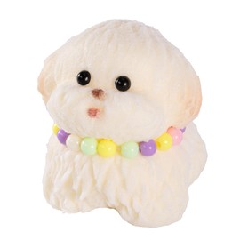 QCROAD SQUISHY Taba dog Squishy – Handmade Ultra Soft Silicone Squeeze Fidget Toys For Kids & Adults,Kawaii Packaging (Cute Dog Design With Necklace)