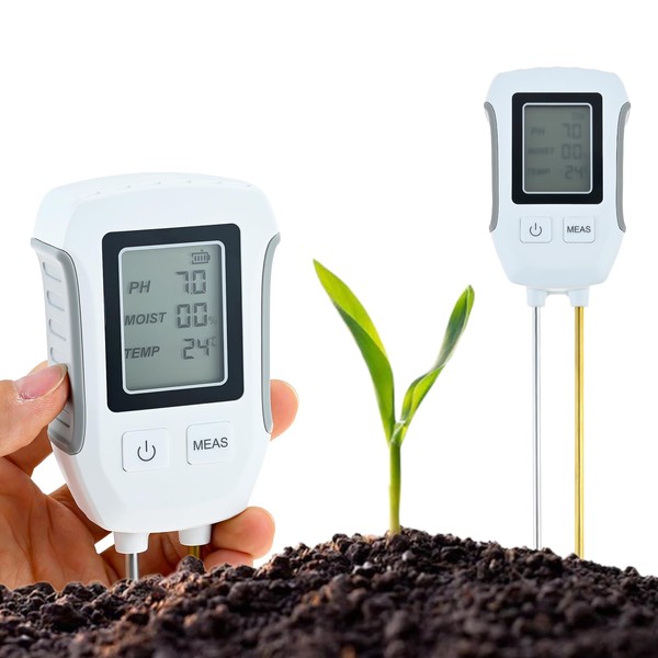 Aupoko Digitaler 3-in-1 Bodentester mit Doppelsonde für die Präzisionsmessung von