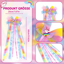 PceGan Schleife Schultüte Mädchen, Schultüte Schleife für Einschulung Mädchen, Zuckertüten Schleife 60cm X 20cm, Schultütenschleife für Schulanfang Deko und Haarschmuck