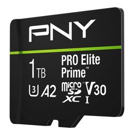 PNY 1TB PRO Elite Prime C10 U3 V30 A2 microSDXC Flash Memory Card – Ultra-Fast Speeds, Read 200MB/s, Write 150MB/s, 4K UHD, Full HD, UHS-I, for Smartphones, Drones, Action Cameras