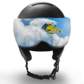 Two Horizons Ski Helmet Visor Protection | Visor Protection for Ski Helmets with Visor | Protects Against Scratches | Microfibre Visor Cleaning Cloth | Style with Smile | Ski Helmet Visor Cover |