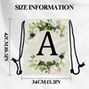 Zewurtuw Initial Letter Drawstring Backpack String Sports Gym Bags Waterproof