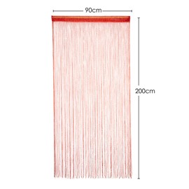 TRIXES String Dew Drop Curtain -Glitter Thread Red- Door or Window Panel 90 x 200cm Perfect as Fly Screen