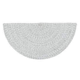 Super Area Rugs Farmhouse Braided Rug Cotton Kitchen Reversible Carpet Gray & White, 20" X 40" Half Circle