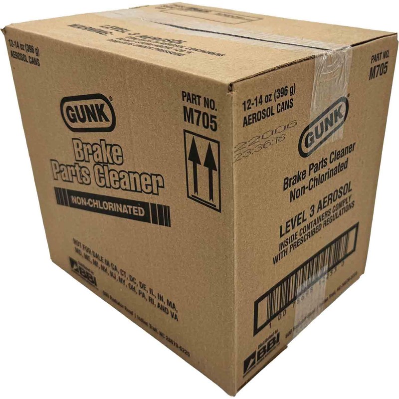 GUNK M705-12PK Non-Chlorinated Brake Cleaner - 14 oz., (Case of