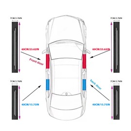 FT Funtor Carbon Fibre Patterned Car Door Sill Protector, Door Sill Sticker, Universal Car Door Protection, Carbon Fibre Bumpers, Anti-Scratch, Suitable for All Vehicles (4 Pieces)