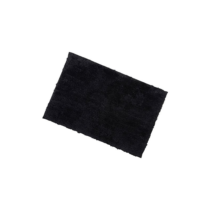 Black Soft Tufted Microfibre Bathroom Shower Bath Mat Rug Non-Slip