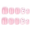 French Press in Nails Short Square White Nude Gradient False