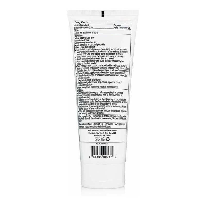 Toque Peróxido De Benzoilo 2,5% Acne Treatment Gel Crema -