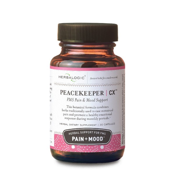 Herbalogic - Peacekeeper CX Herb Capsules - Reduces PMS Related Mood Swings - Reduces Cramps & Pain Associated with Monthly Periods - Contains Turmeric & Corydalis - 30 Cap Count