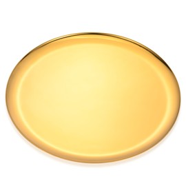 Round Stainless Steel Large Tray,Jewelry & Cosmetics Storage Tray,Serving Tray & Exhibition Tray & Decorative Tray,Diameter 11.02 inches/28cm,Full Surface Mirror Polish,Gold,1 Piece.Dishwasher Safe