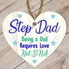 Pixie's Gifts Stepdad Wooden Heart Plaque - Sentimental Gift for