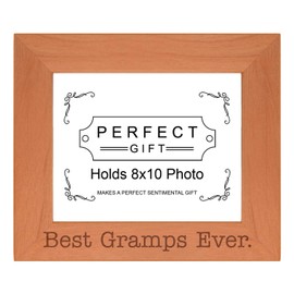 Sentimental Photo Frame Best Gramps Ever Wood Engraved 8x10 Landscape Picture Frame