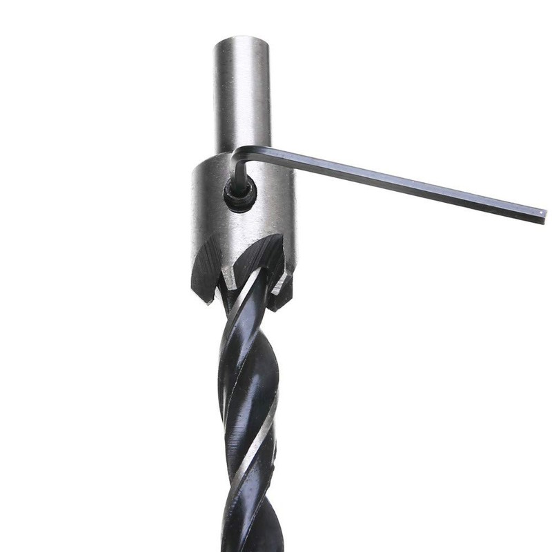 4EVERHOPE Countersink Drill Bit Adjusting, 8 Pieces HSS 5 Flute