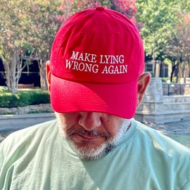 DSY Lifestyle DSY Lifestyle Make Lying Wrong Again Embroidered Unisex Baseball Hat - Never Trump Hat (RED)