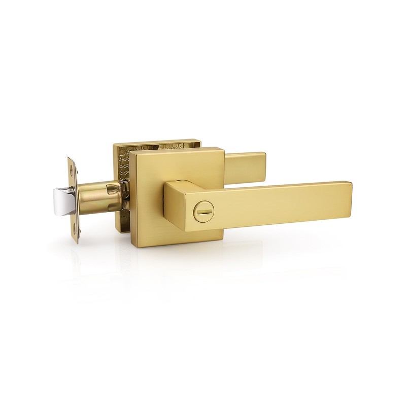 Tinewa 1 Pack Brushed Gold Door Handle Interior Privacy Door